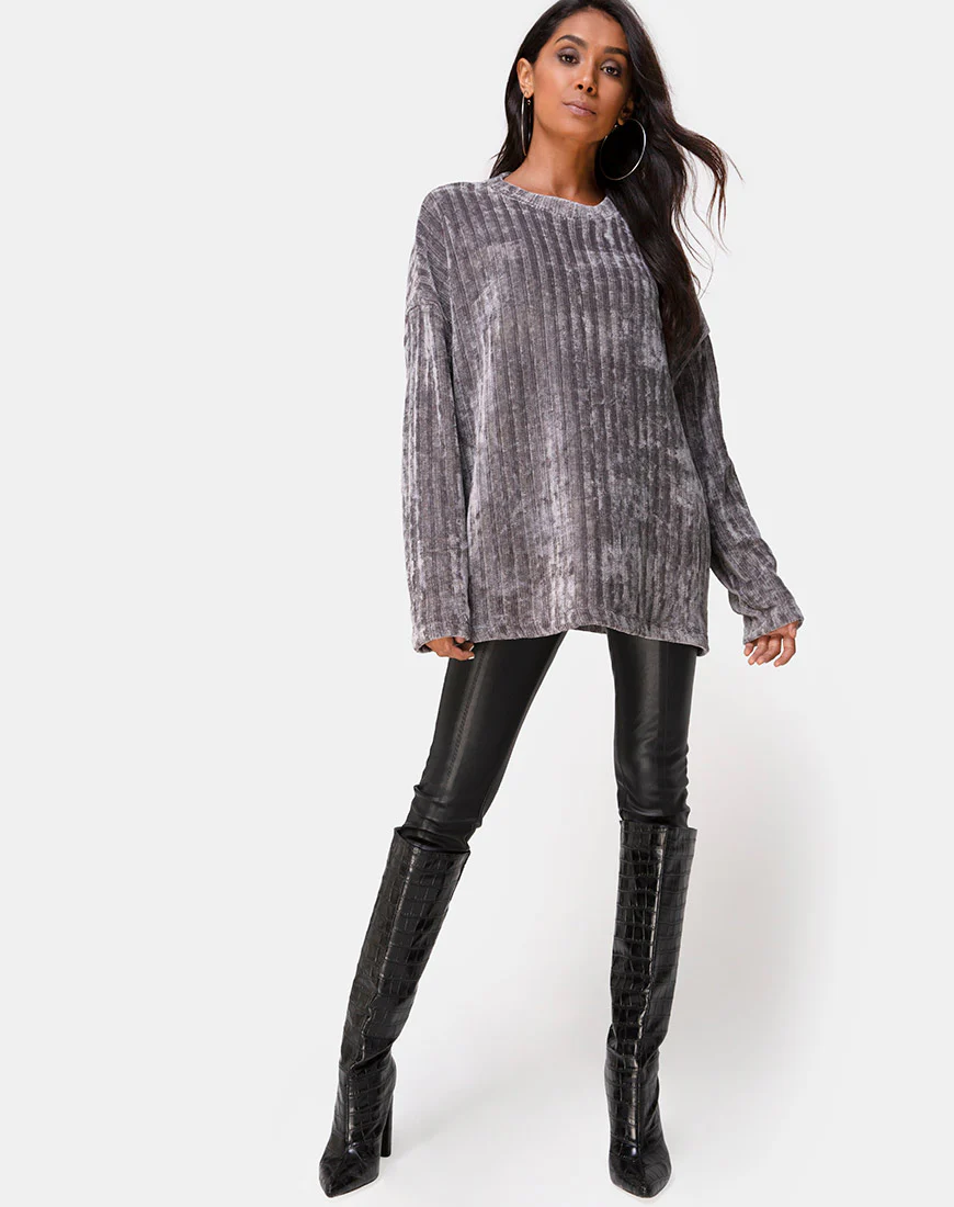 Dad Jumper in Chenille Grey - Image 4
