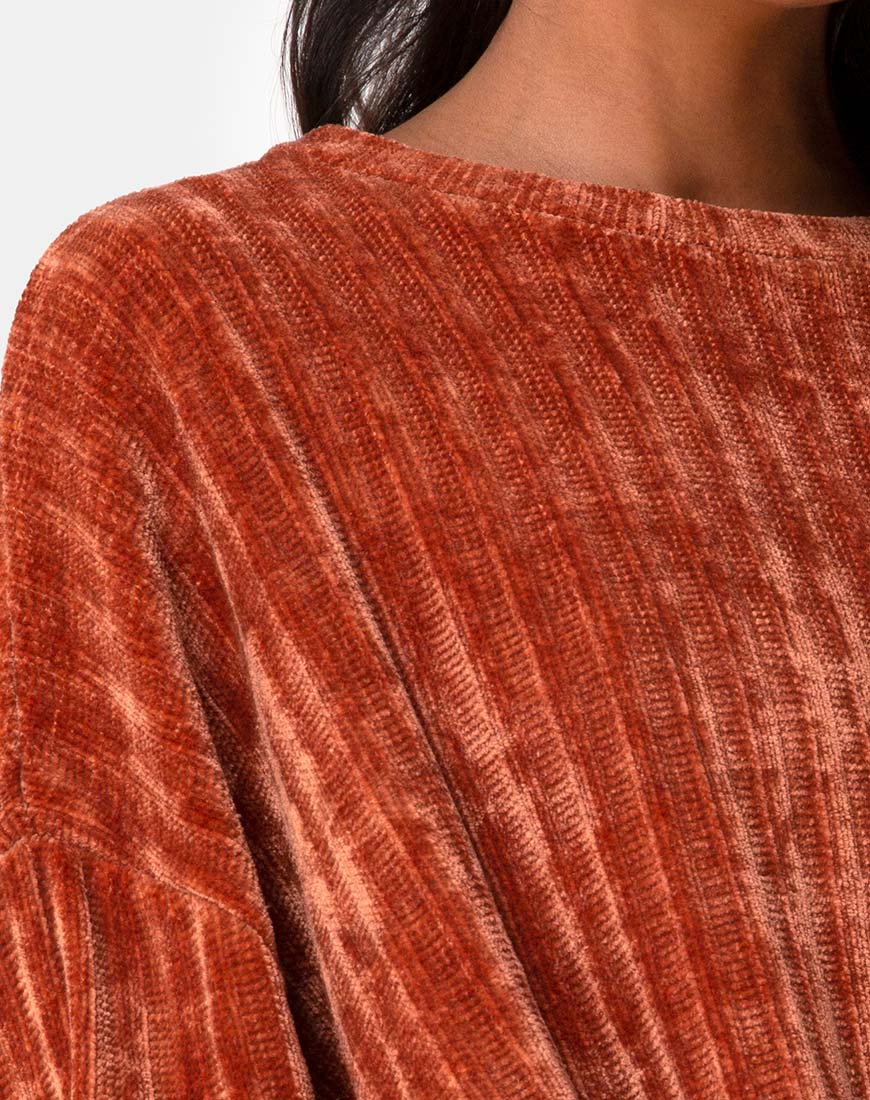 Dad Jumper in Chenille Rust - Image 5