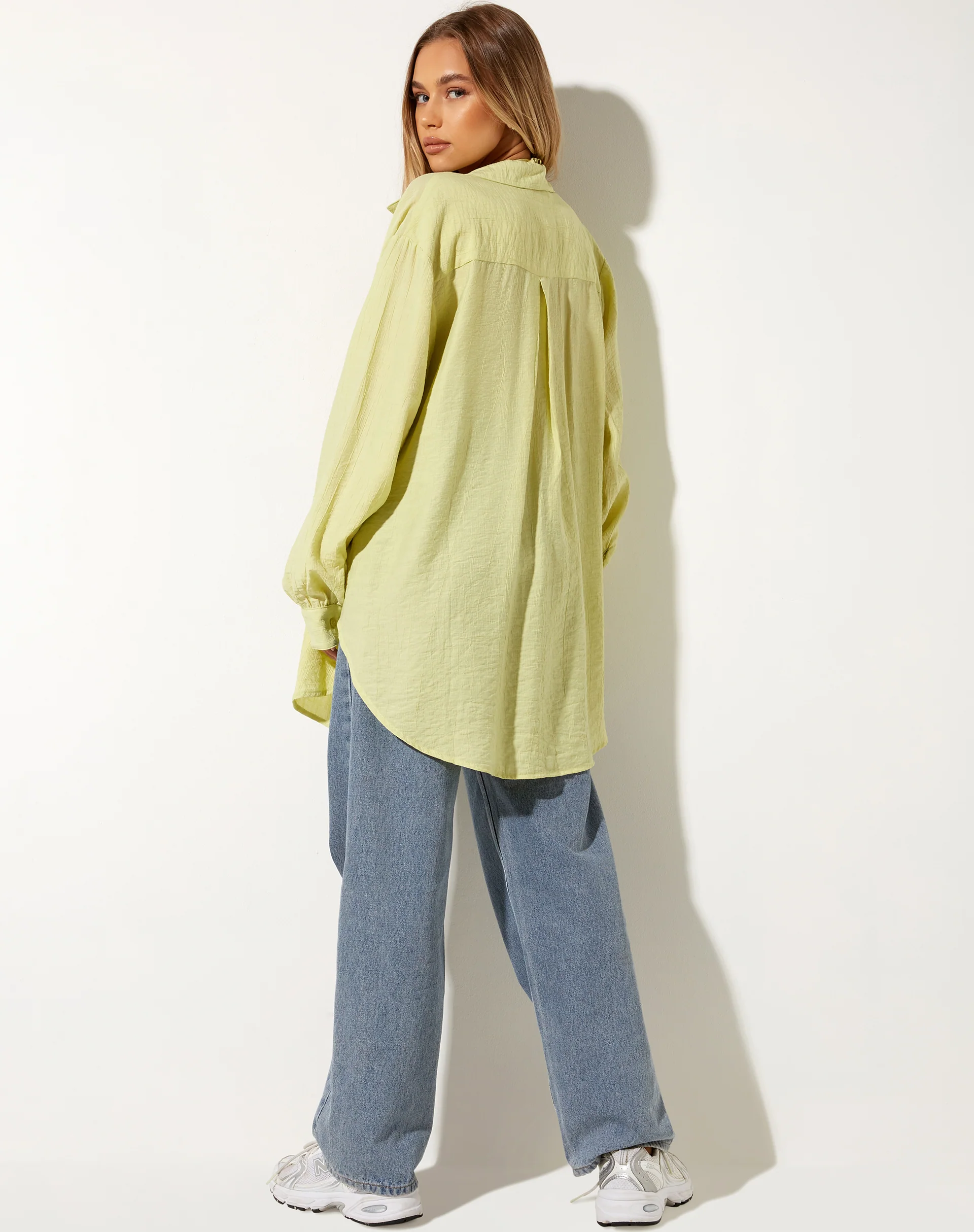 Dael Oversized Shirt in Crinkle Sage - Image 5