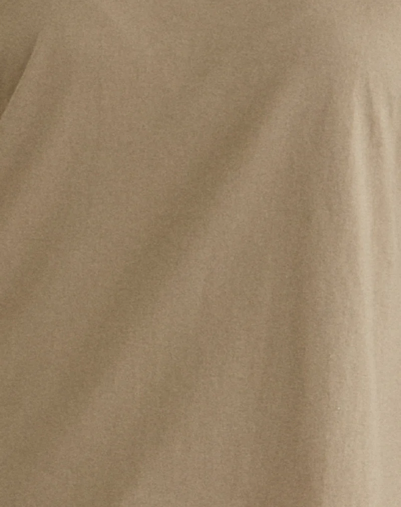 Daimin Off the Shoulder Top in Jersey Khaki - Image 5