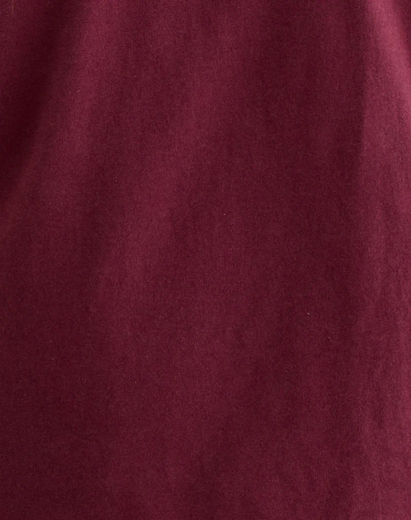 Daimin Off the Shoulder Top in Jersey Maroon - Image 5