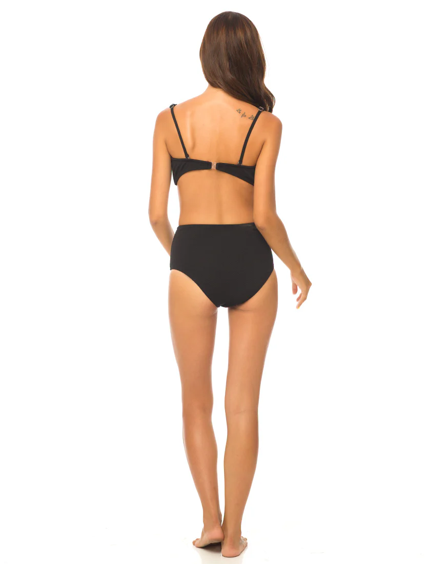 Daisy High Waisted Bikini Bottom in Black - Image 3