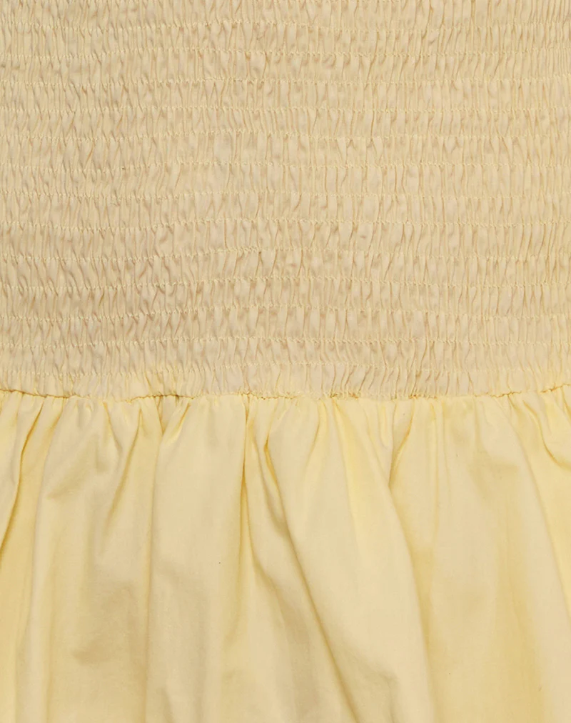 Daiwa Puffball Mini Dress in Poplin Lemon - Image 7