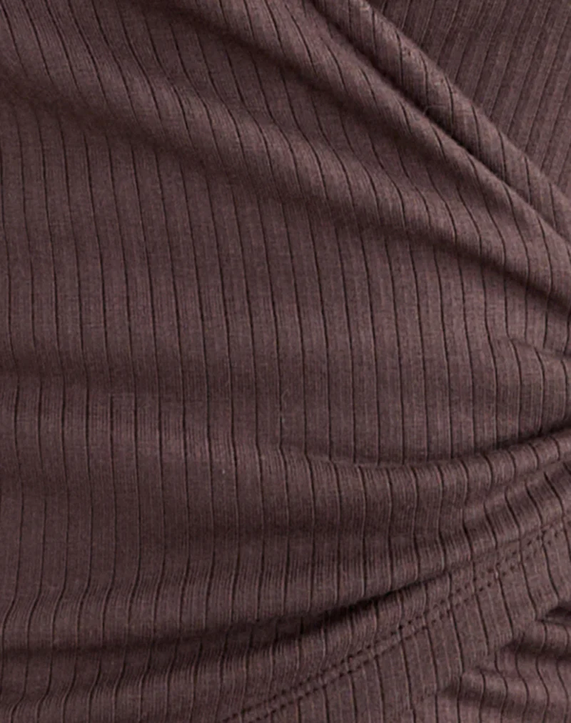 Dakyung Long Sleeve Top in Thick Rib Coffee Quartz - Image 6