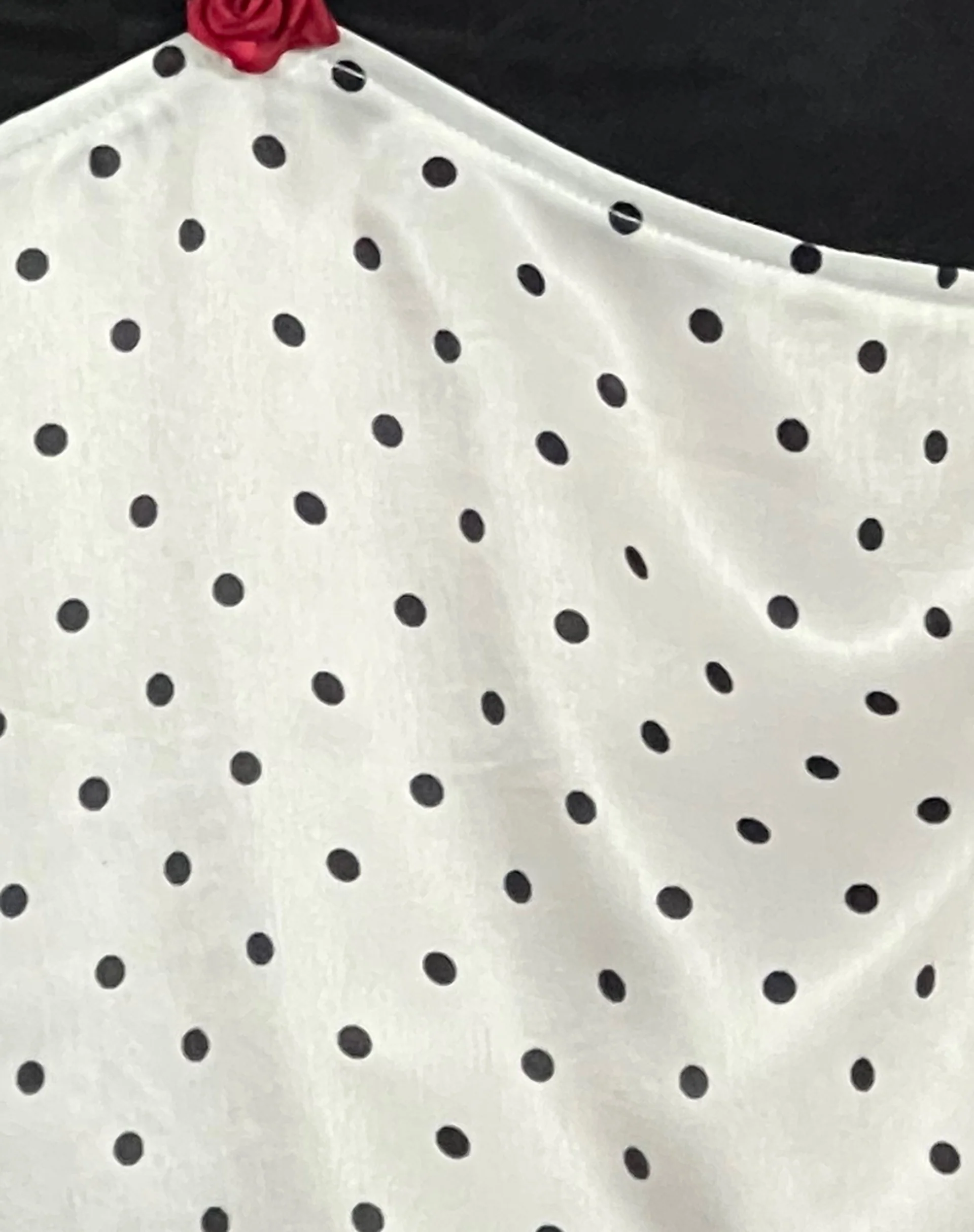 Dalinda Cami Top in Black and White Polka Dot Satin - Image 6