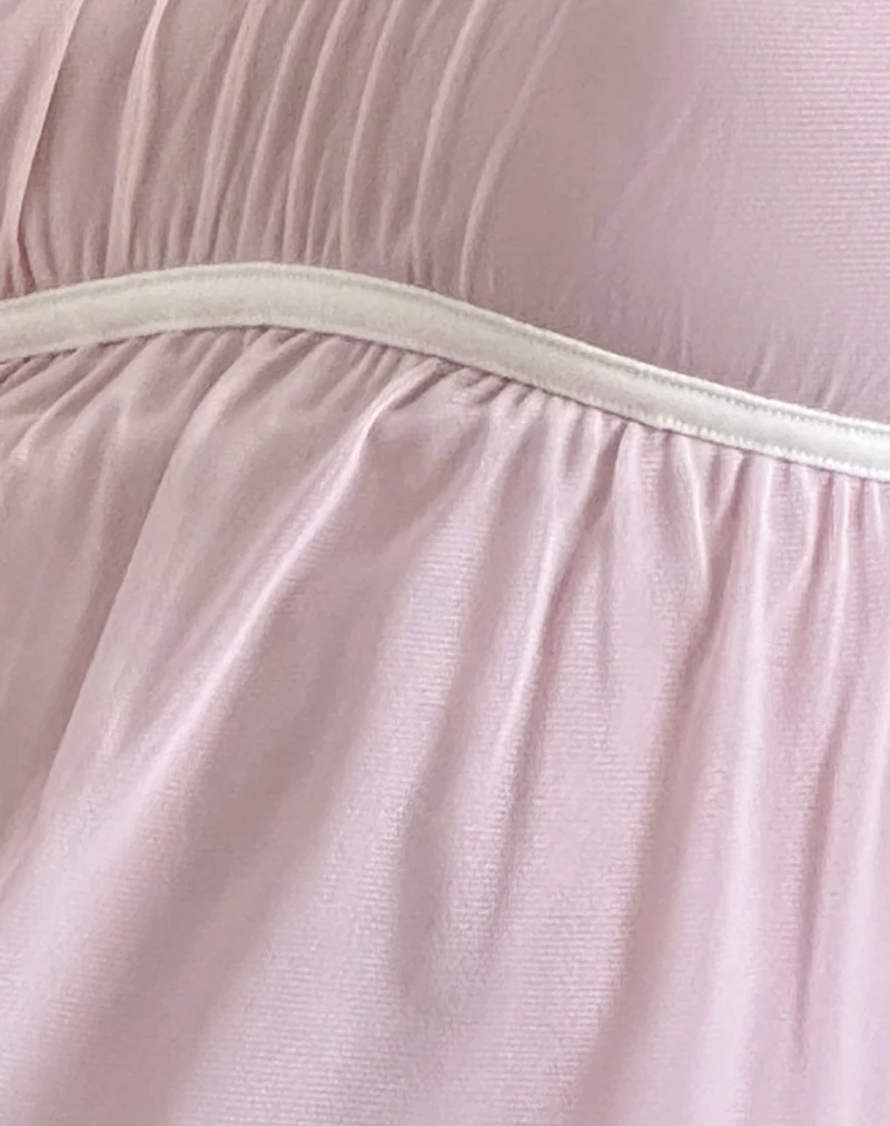Damaris Cami Top in Pink with Ivory Binding - Image 6