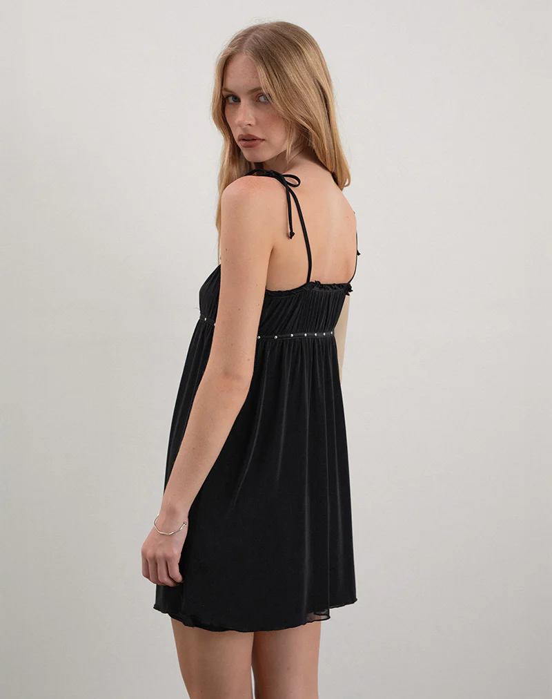 Damiera Mini Dress in Black - Image 3