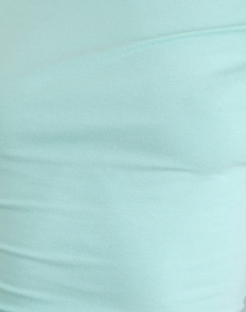 Danama One Shoulder Top in Rayon Jersey Aqua - Image 6