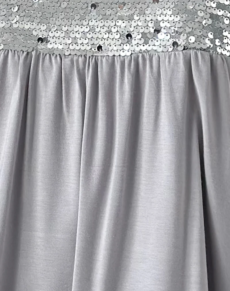 Danuta Longline Bandeau Top in Sequin Grey - Image 6