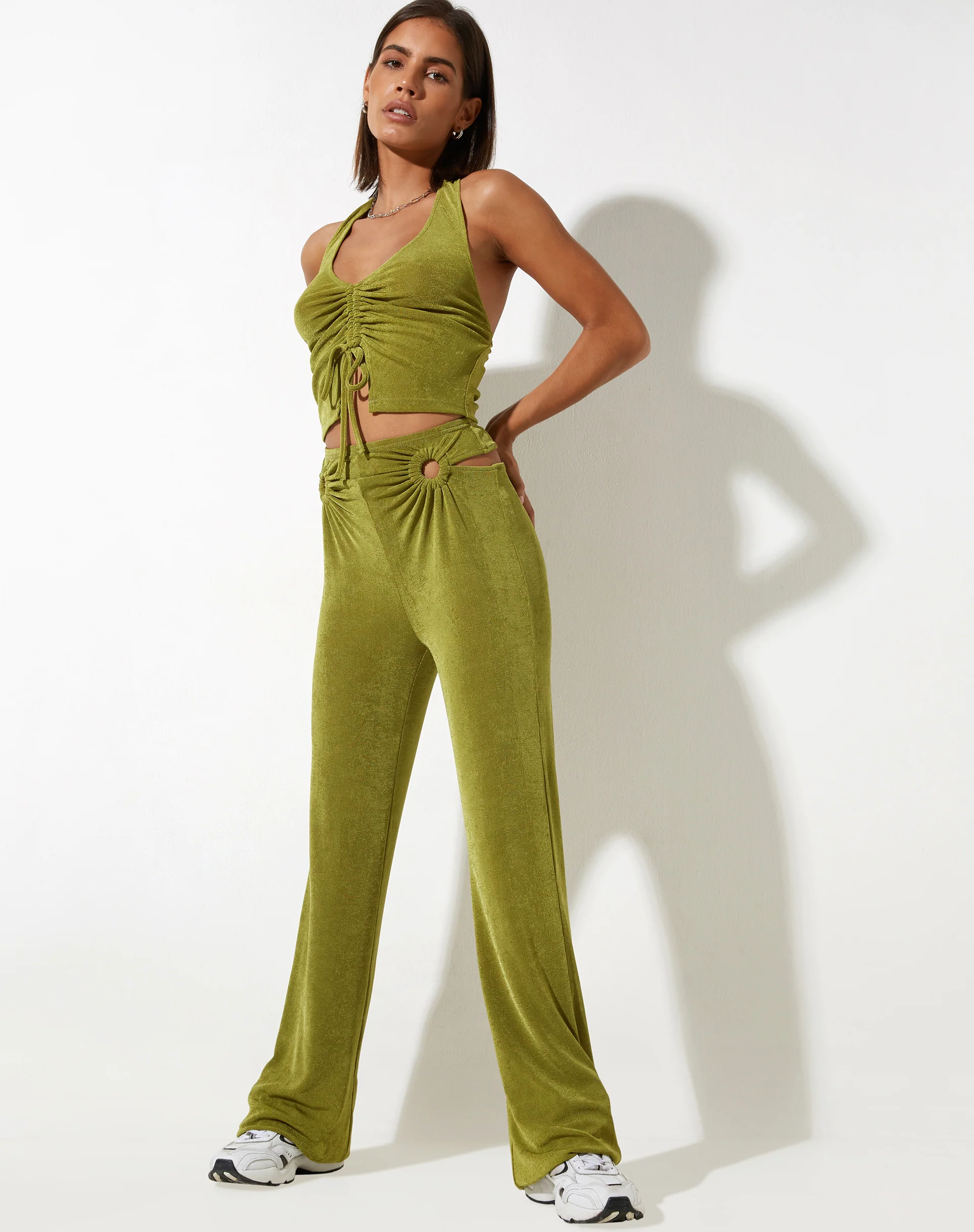 Dapa Crop Top in Crepe Lime - Image 4