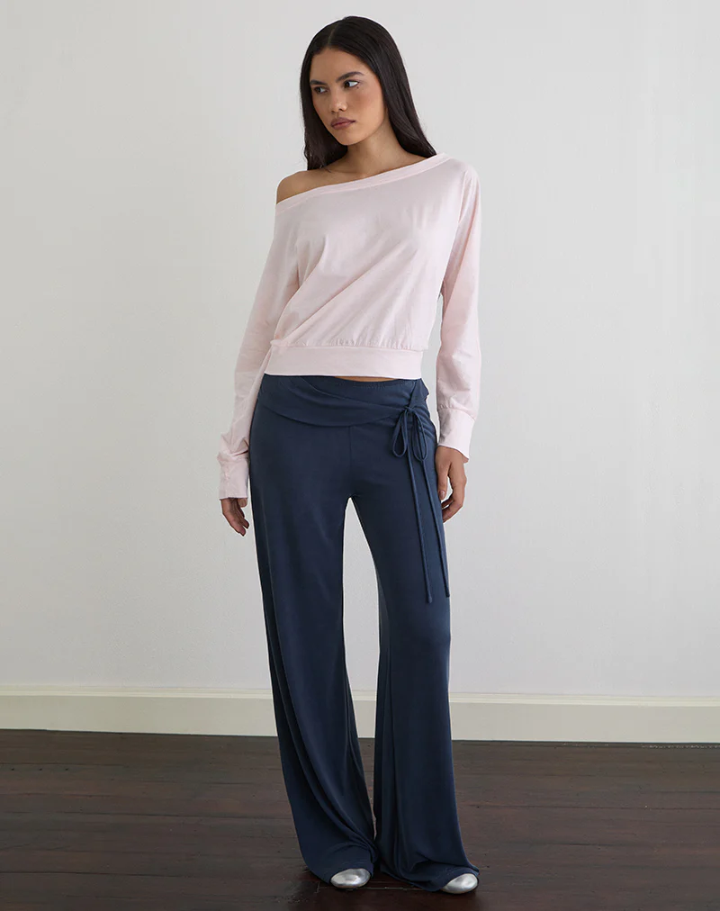 Daral Long Sleeve Top in Jersey Light Pink - Image 2