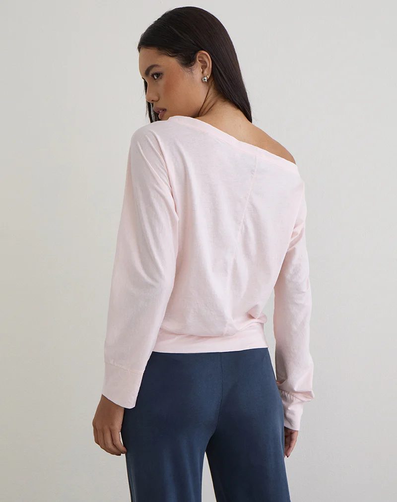 Daral Long Sleeve Top in Jersey Light Pink - Image 4