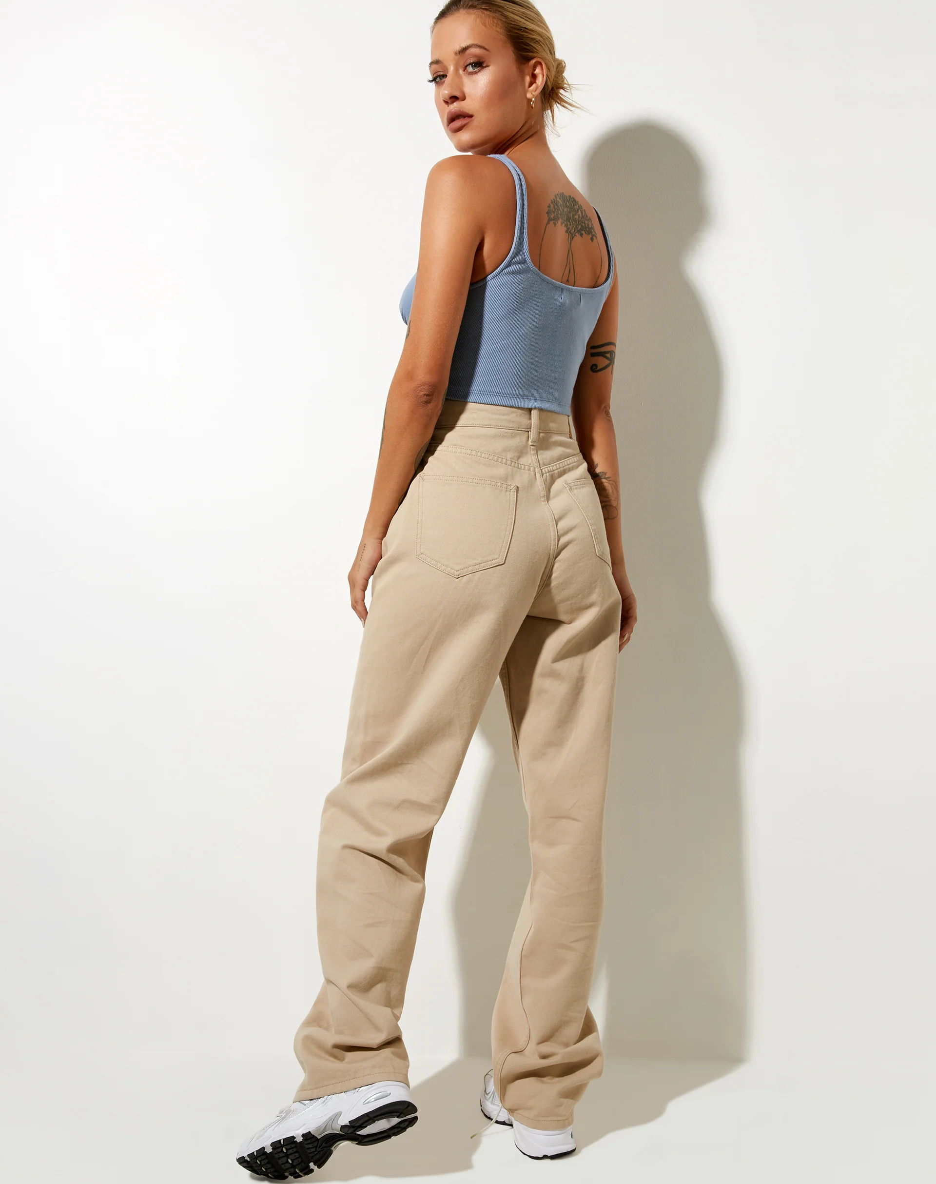 Darau Crop Top in Rib Powder Blue - Image 5