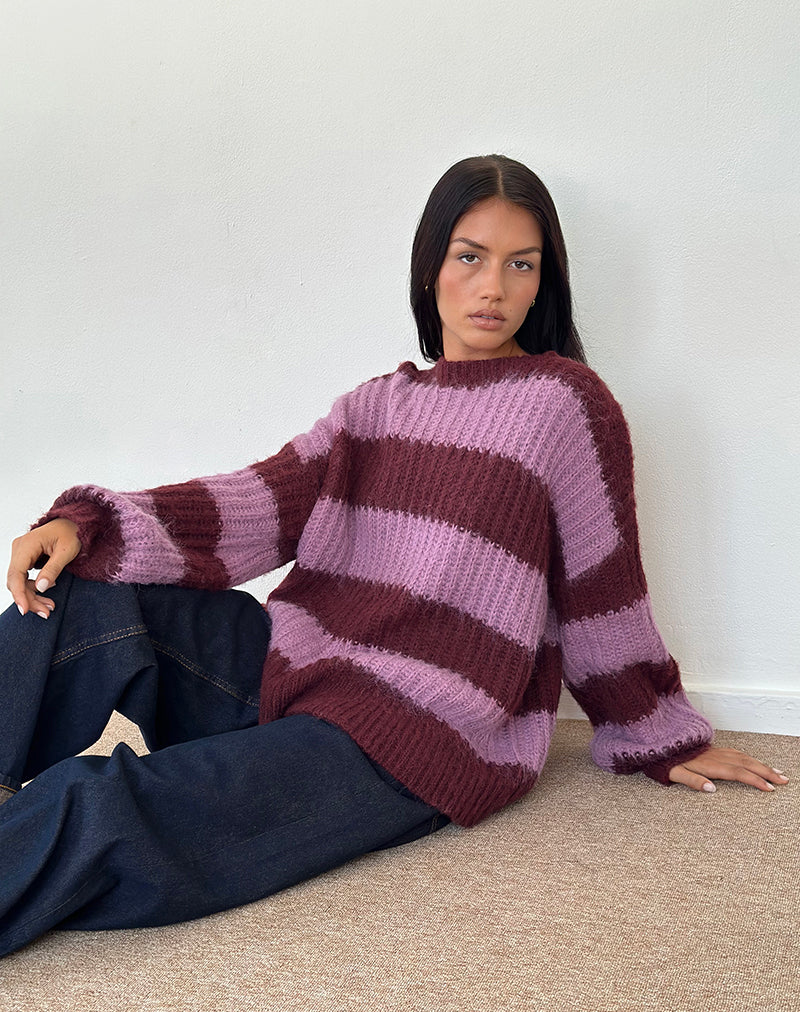 Daren Jumper in Purple Stripe - Image 2