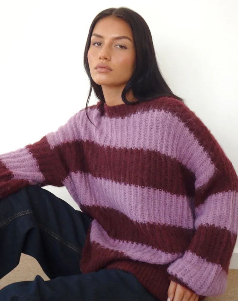 Daren Jumper in Purple Stripe - Image 5