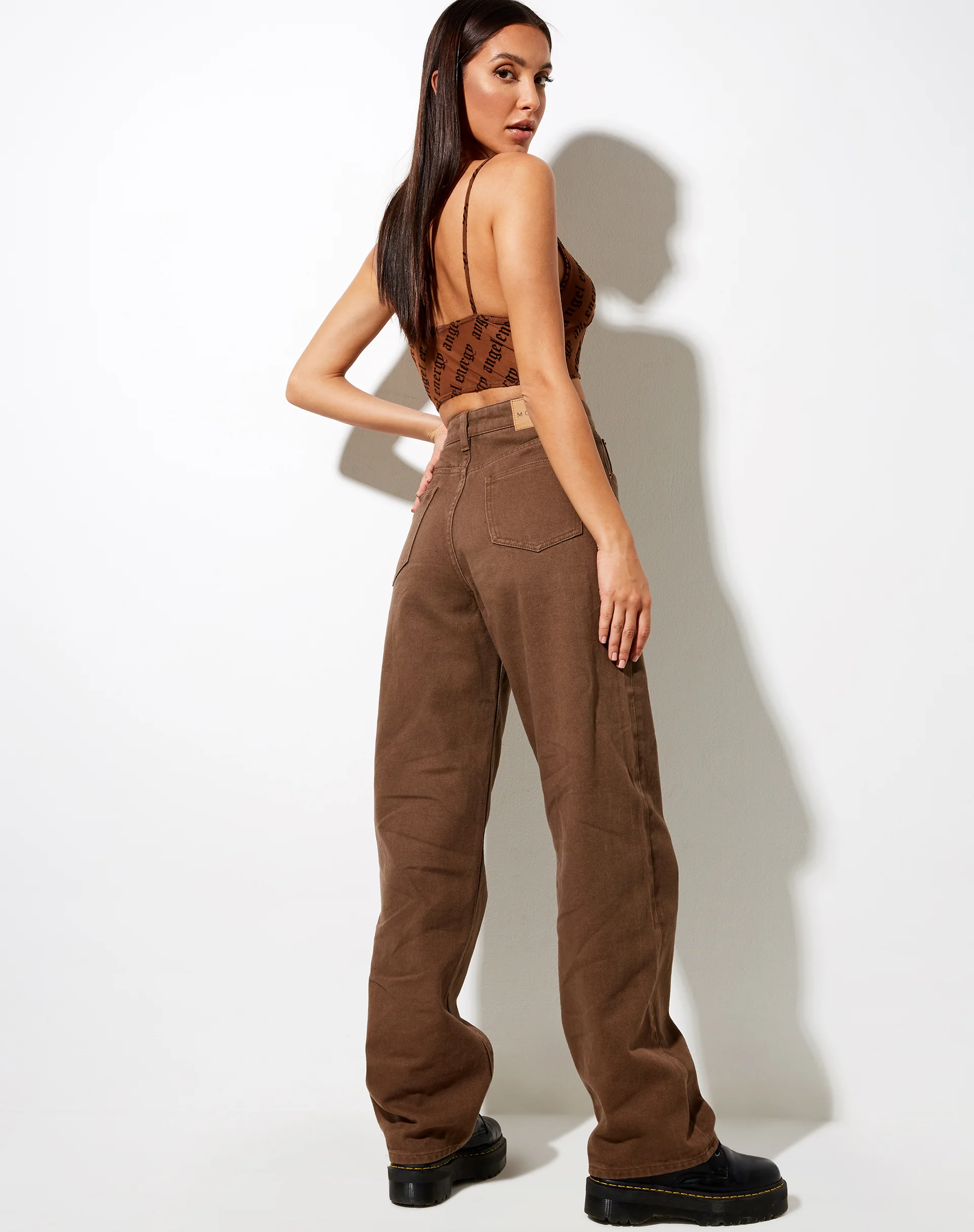 Daria Crop Top in Brown Angel Energy Flock - Image 4