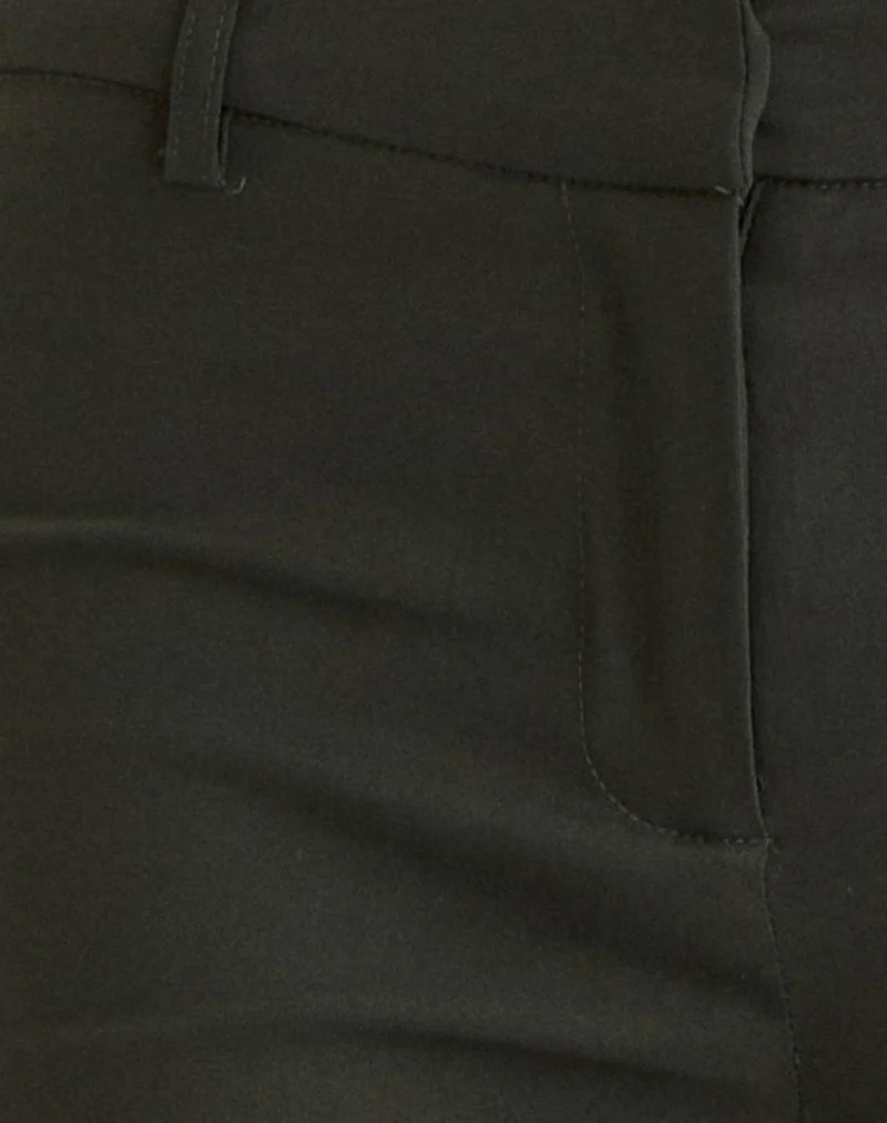 Darias Low Rise Flare Trouser in Dark Khaki - Image 7