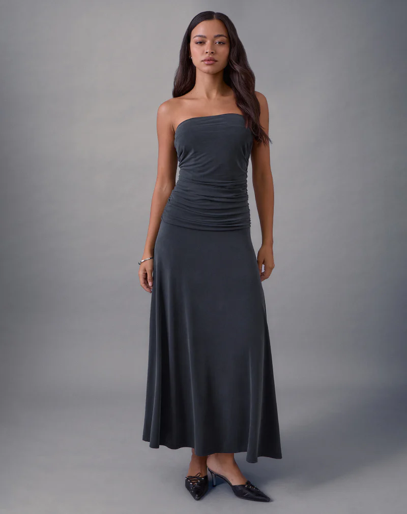 Darmi Maxi Dress in Cupro Granite - Image 2
