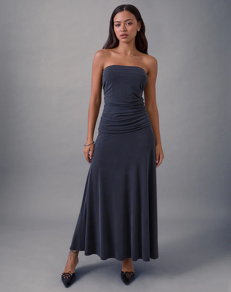 Darmi Maxi Dress in Cupro Granite - Image 3