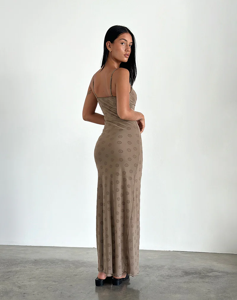 Darsih Maxi Dress in Daisy Flock Light Brown - Image 4