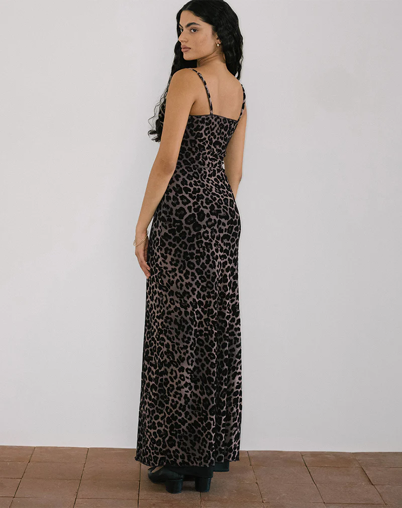 Darsih Maxi Dress in Flocked Rar Leopard - Image 6