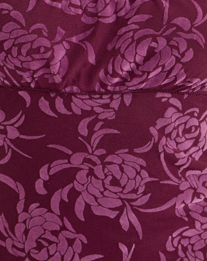 Darsih Maxi Dress in Flock Shadow Leaf Plum - Image 7