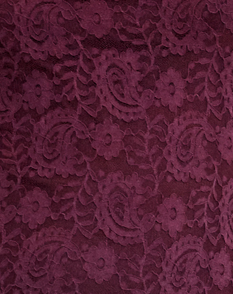 Darsih Cami Maxi Dress in Paisley Lace Burgundy - Image 6