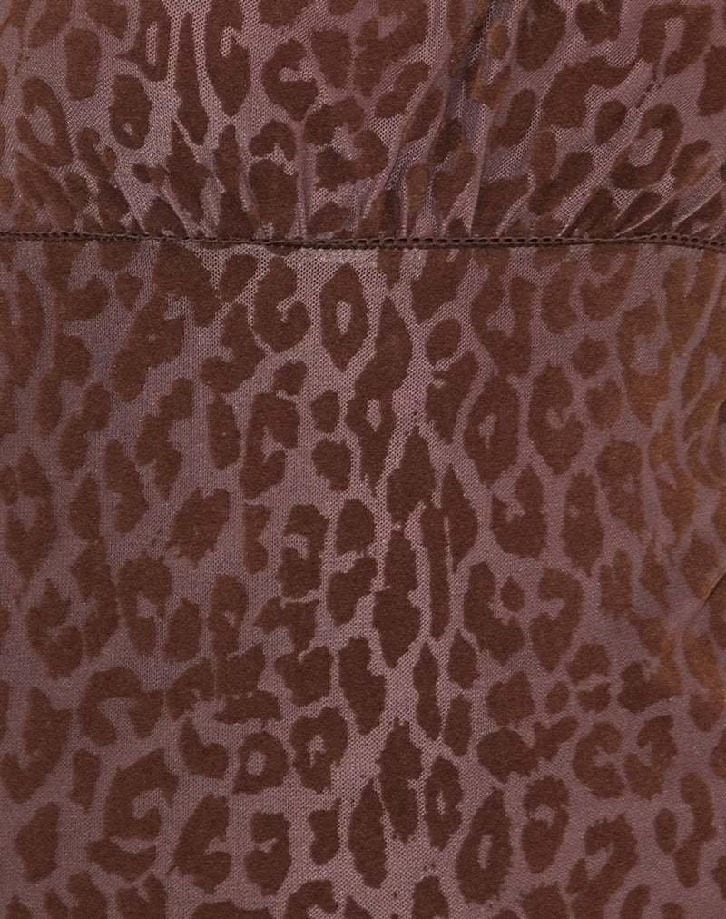 Darsih Maxi Dress in Rar Leopard Flock Chocolate - Image 6