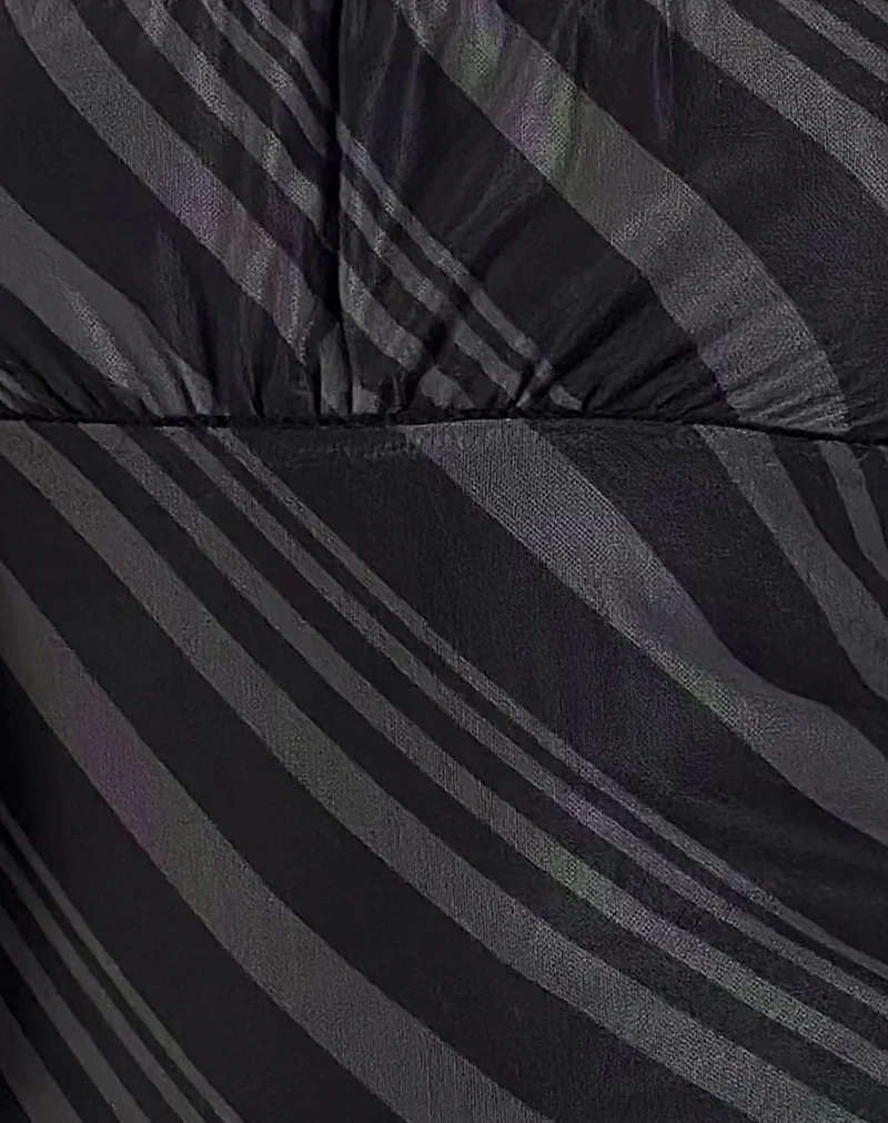 Darsih Maxi Dress in Irregular Stripe Grey Black - Image 6