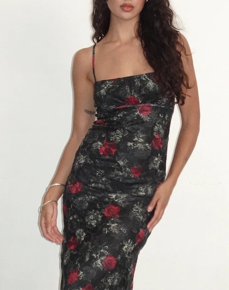 Darsih Maxi Dress in Lace Midnight Bloom - Image 5