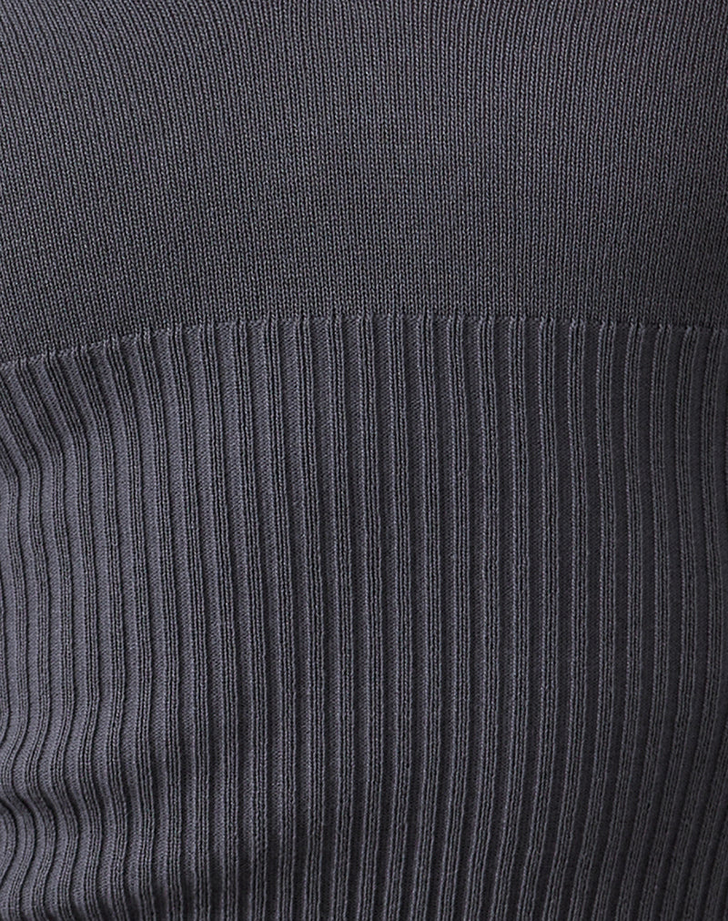 Darya Long Sleeve Knit Top in Slate Grey - Image 6