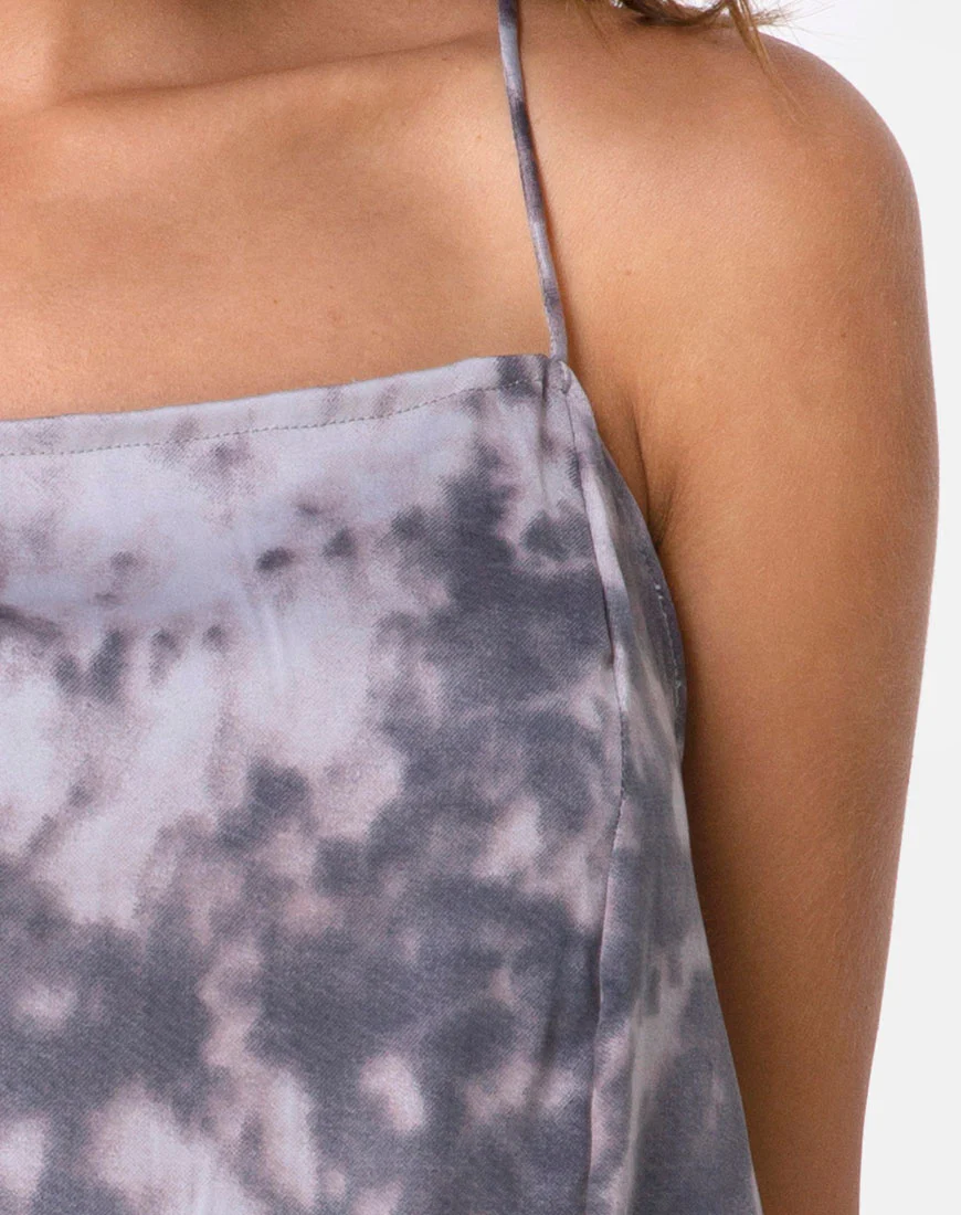 Datista Dress in Bleached Tie Dye Grey - Image 5