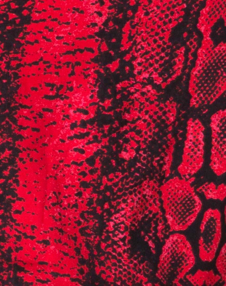 Datista Slip Dress in Red Snake - Image 5