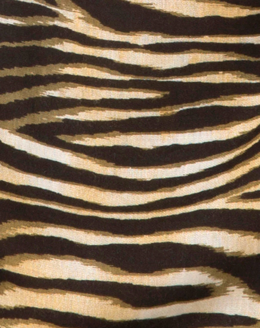 Datista Slip Dress in Zips Zebra Brown - Image 5