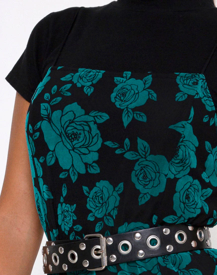 Daxita Midi Dress in Romantic Rose Flock Teal - Image 5