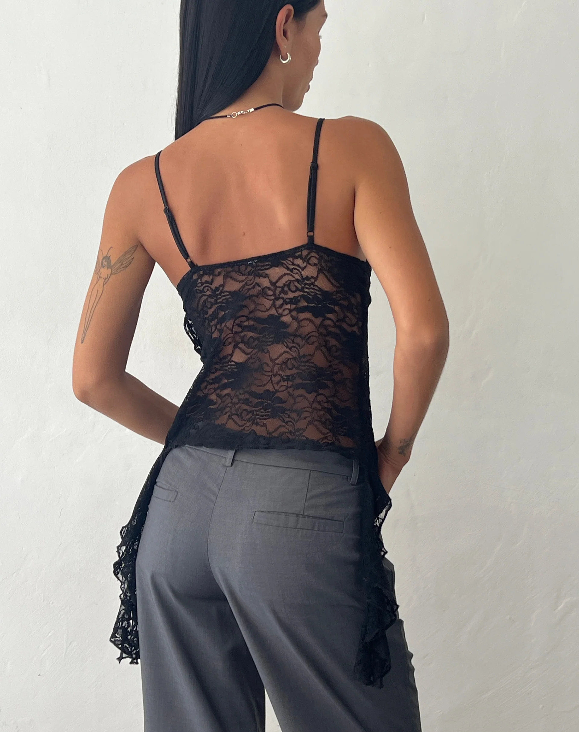 Daytona Ruffle Top in Lace Black - Image 4