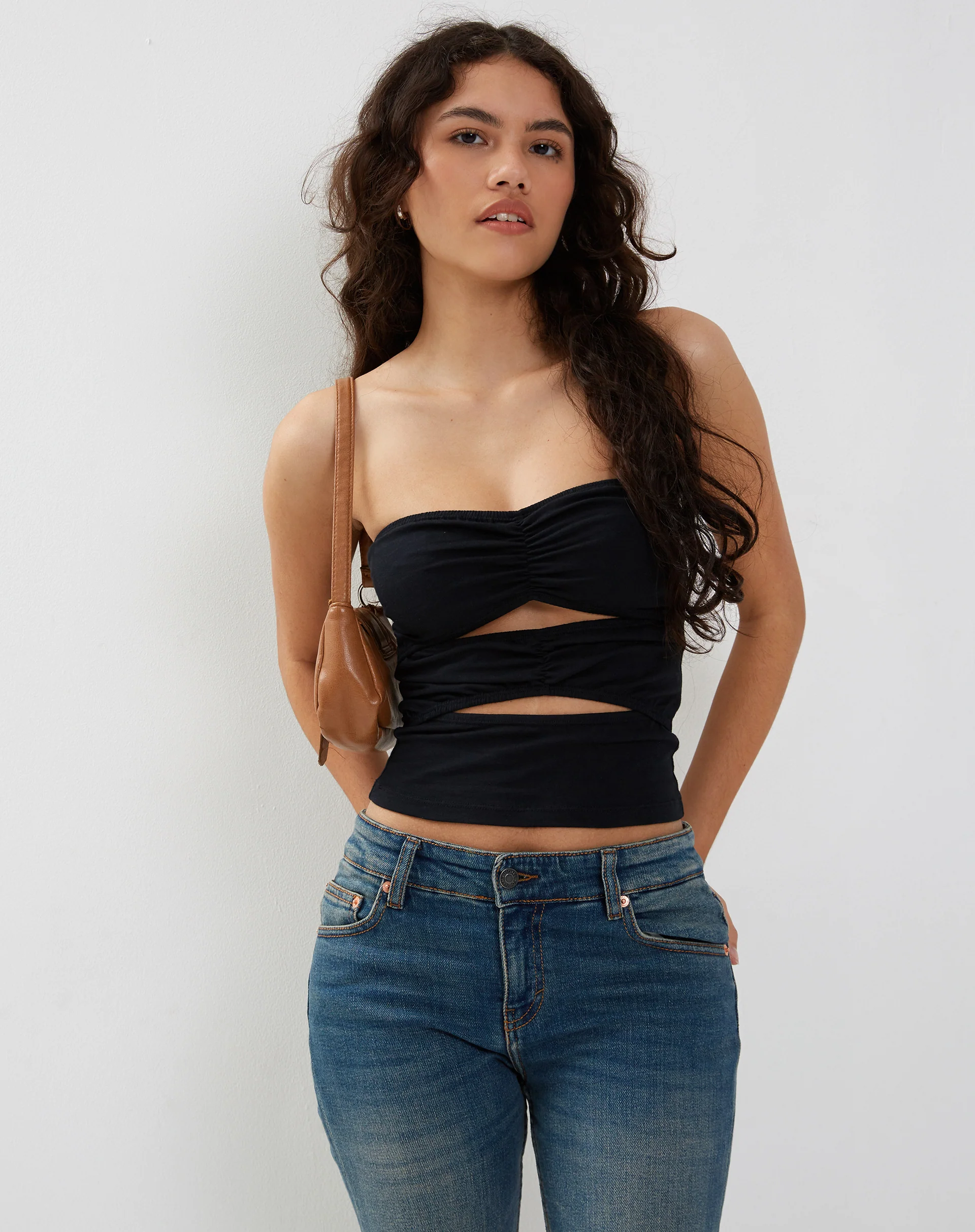 Dayu Bandeau Crop Top in Black - Image 6