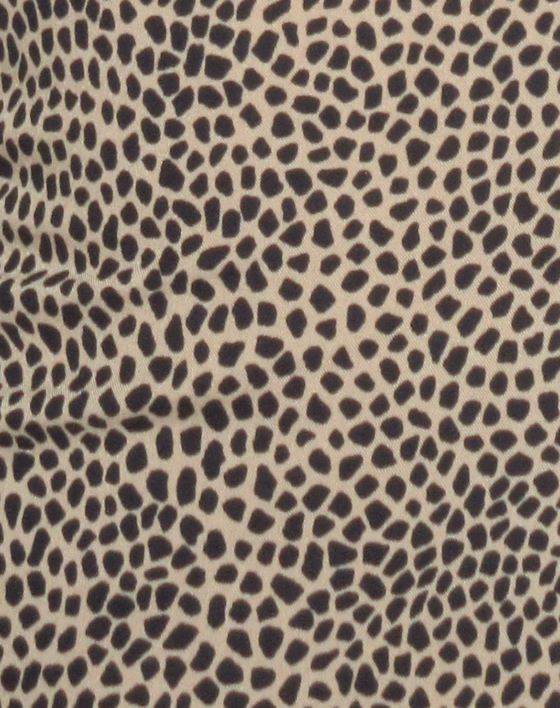 Delaine Halterneck Mini Dress in Croc Tan - Image 6