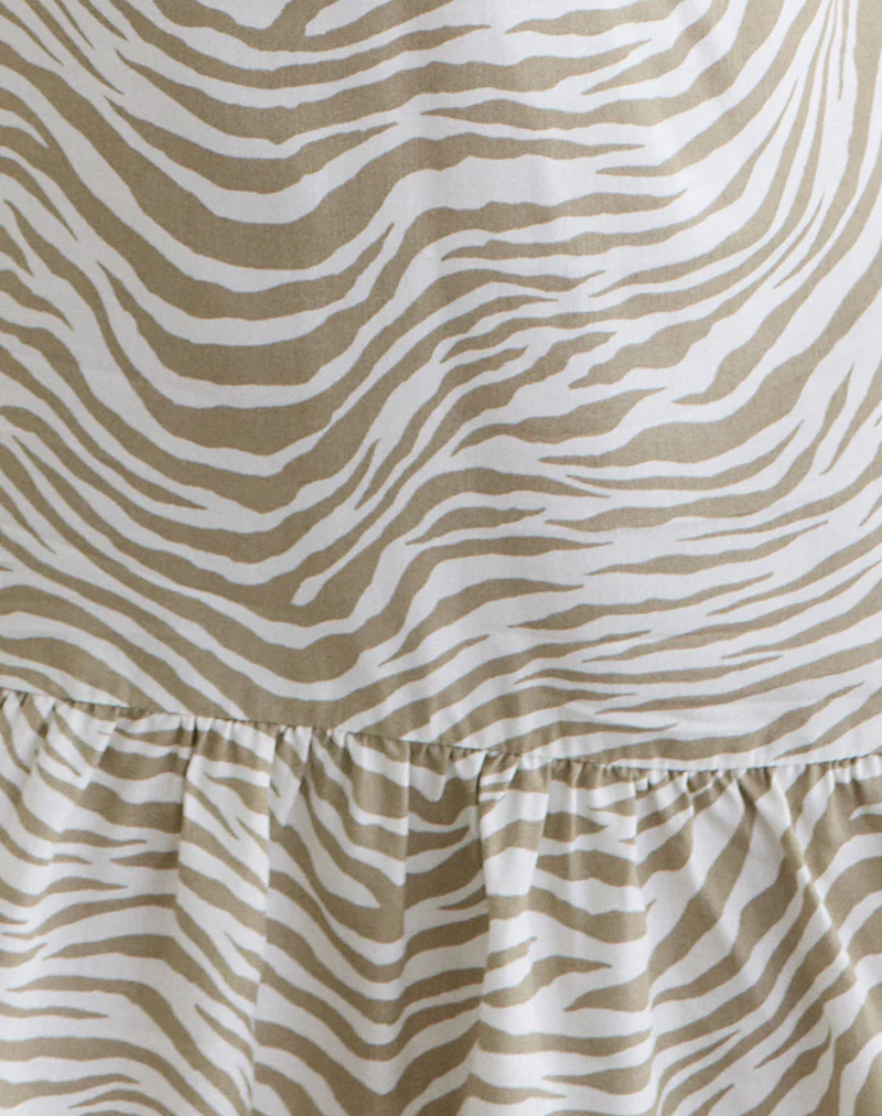 Delaine Halterneck Mini Dress in Tonal Zebra - Image 6