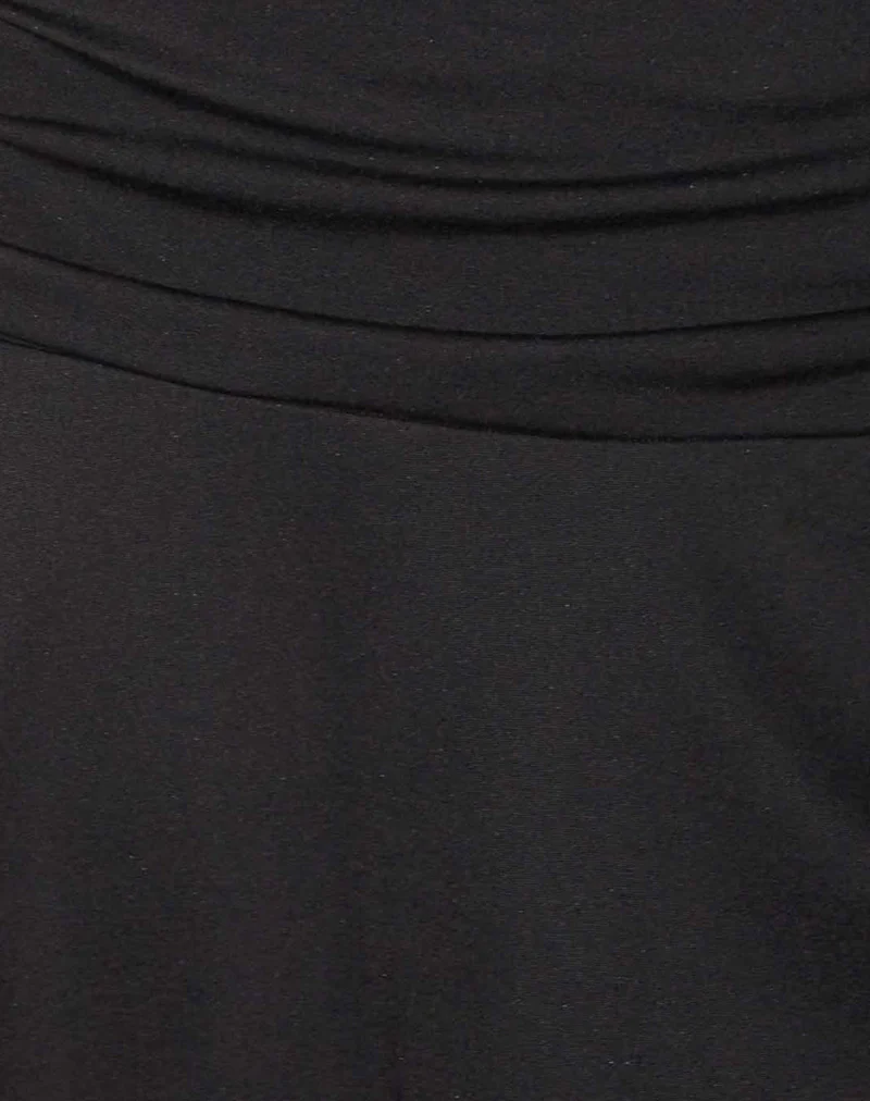 Delita Mini Skirt in Cupro Black - Image 6