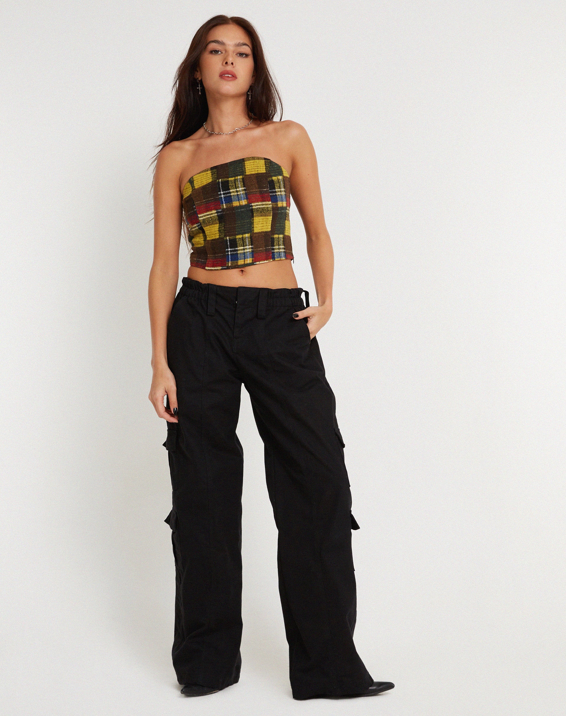 Delny Bandeau Top in Mix Tartans - Image 5