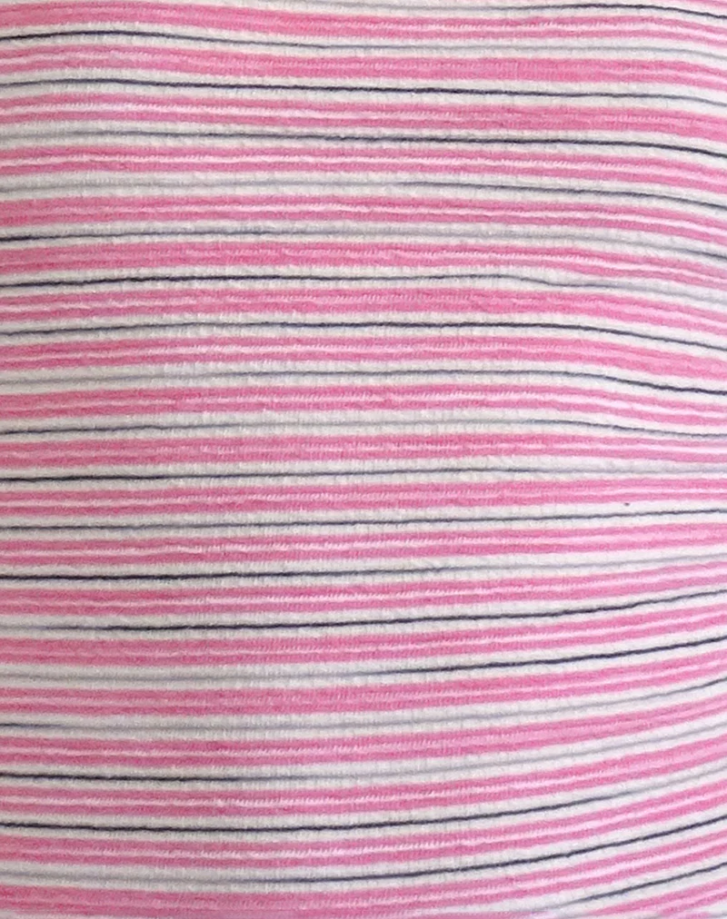 Dema Mini Dress in Jacquard Pink Stripe - Image 6