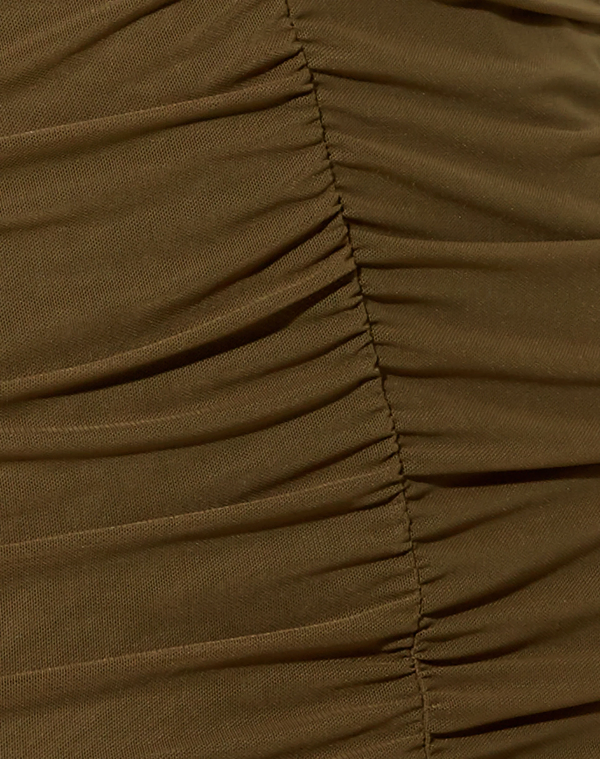 Denila Bodycon Dress in Mesh Khaki Green - Image 5
