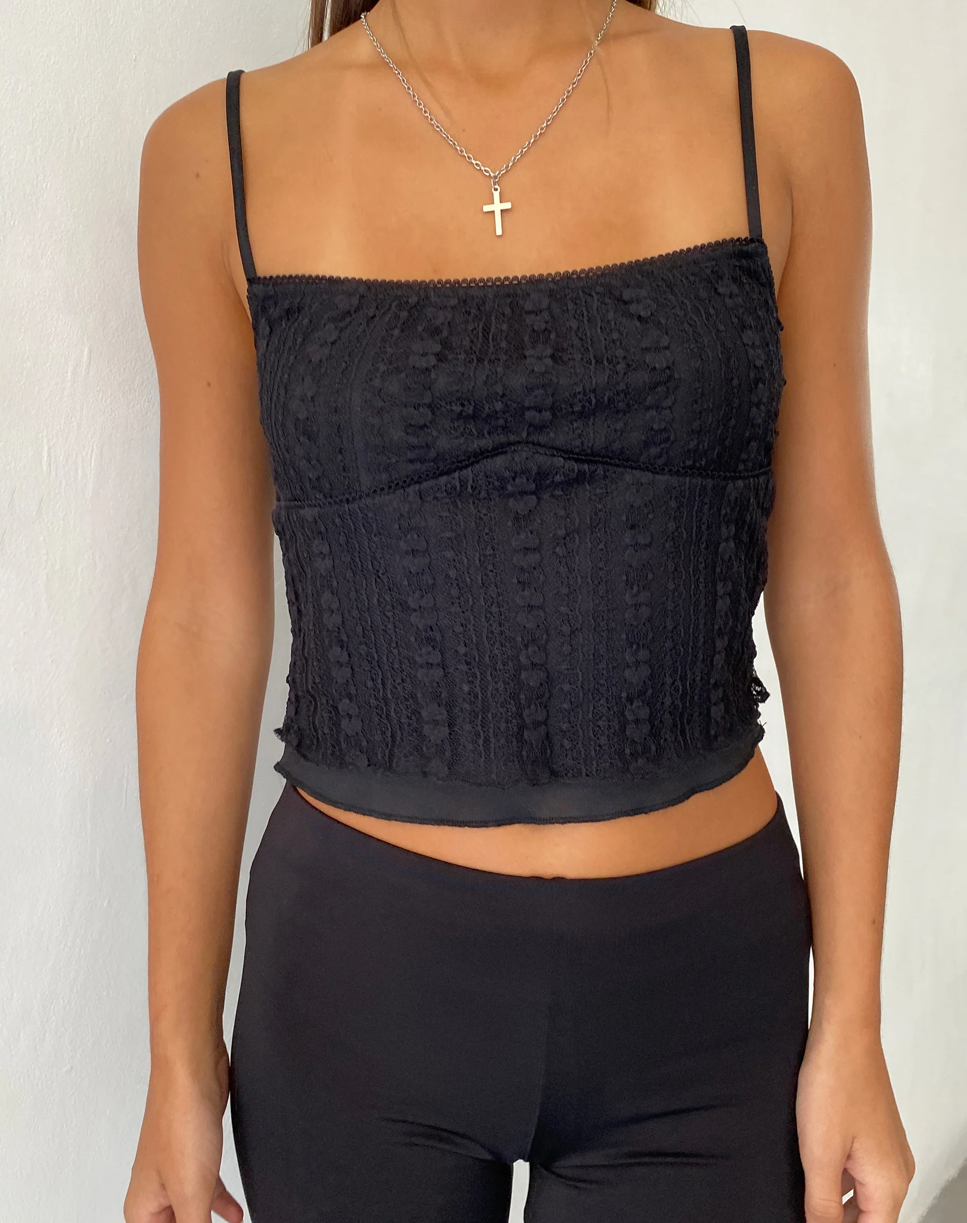 Deska Cami Top in Lace Black - Image 2