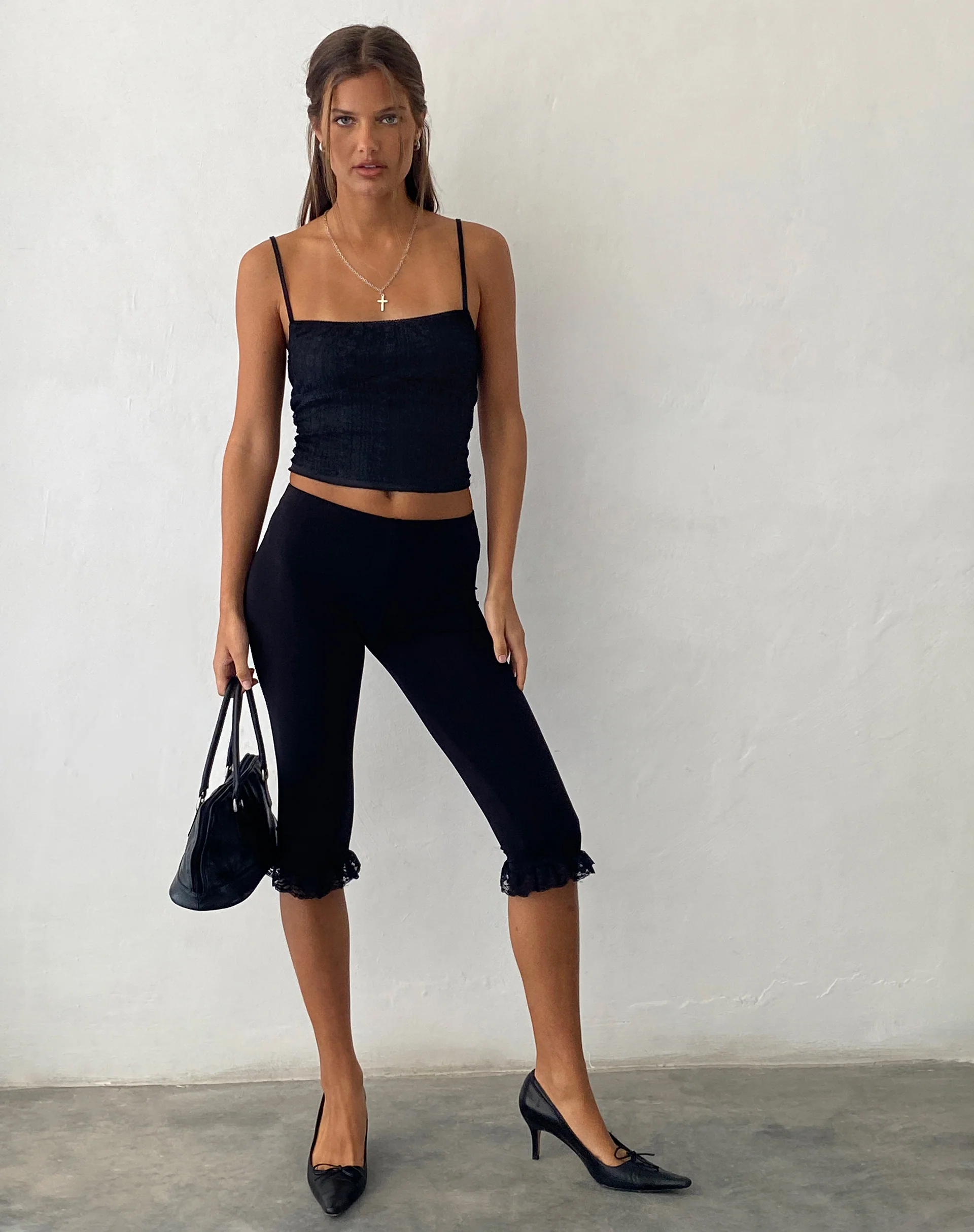 Deska Cami Top in Lace Black - Image 3