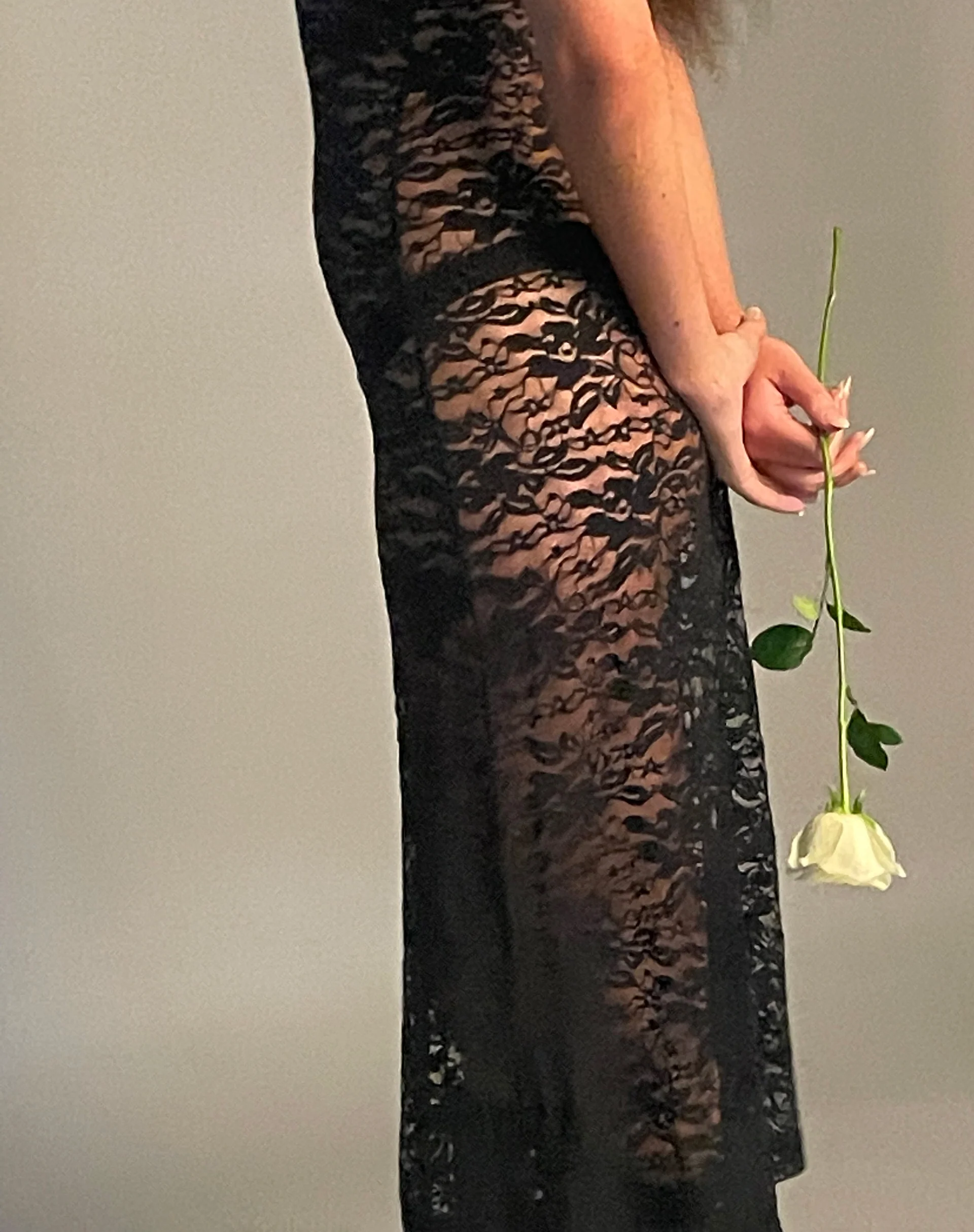 Detrie Low Back Lace Midi Dress in Jet Black Lace - Image 3