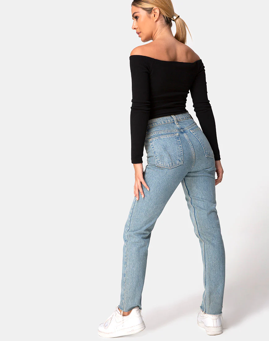 Devora Top in Black Rib - Image 4
