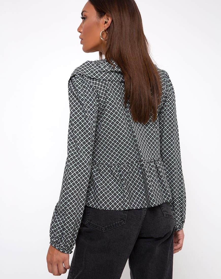 Diar Top in Check it Out Green - Image 2
