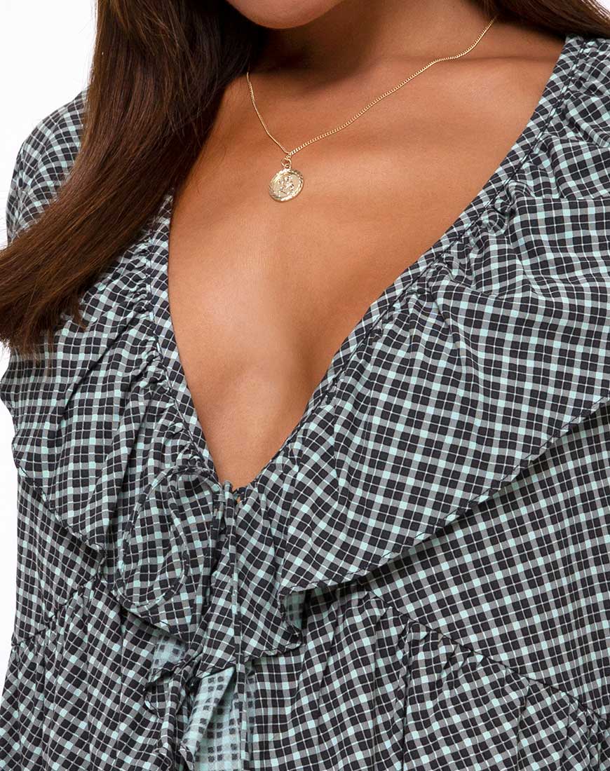 Diar Top in Check it Out Green - Image 5