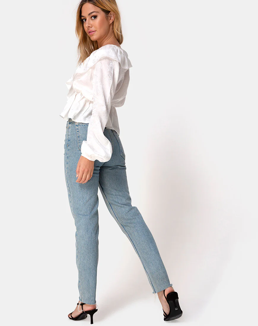 Diar Top in Satin Rose Ivory - Image 4